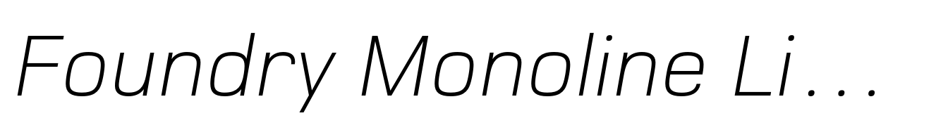 Foundry Monoline Light Italic